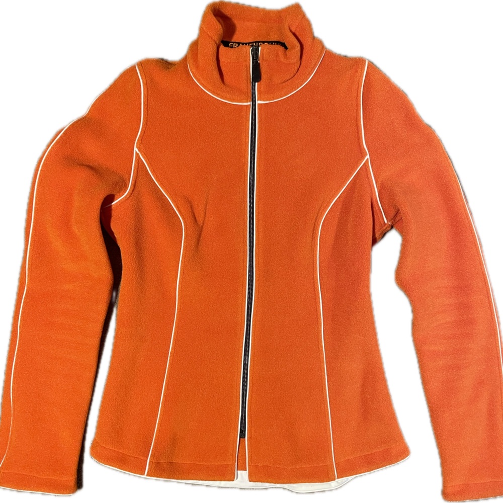 FRAUENSCHUH Orange Fleece jacket; size S